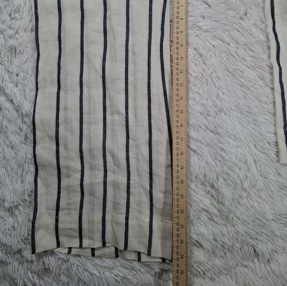 Theory Womens Linen Striped 4 Pocket Mid-Rise Straight Leg Pants White Size 4 - Picture 6 of 9